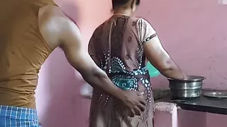 Aunty was working in the kitchen when I had sex with her