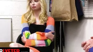 Petite Blonde Teenie Thief Fucked Doggystyle by Mall Guard - Shoplyfter