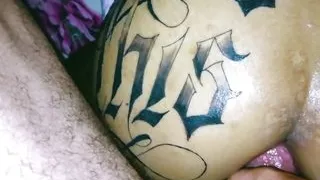 Tattoo artist assisted the client Nick and gave the client an anal bonus
