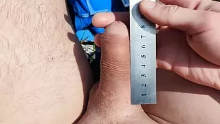 Very Small Cock Is Maximum Increased. Masturbation In Nature