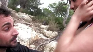 After college 18 year old Yesenia Rock a brunette slut gets ass fucked eager for penetration on a beach