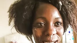 Real Black African Slut Nailed Tight Ass Gets Facial In Her Interracial Anal HArdcore Casting