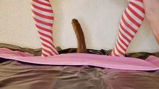 Timmyboy Gay Crossdresser With Huge Black Dildo