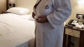 Exploring fat BBW Mature Granny body after shower. She squirted.