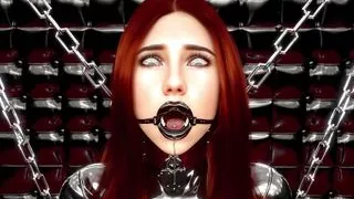 Black Widow in Hardcore Metal Bondage and Latex