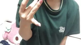 Cute girl who masturbates so much that she wets her favorite jeans.