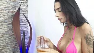 Latina Gets Trans Anal While Toying Pussy