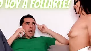 What are you doing stepsister? I'm talking to my girlfriend!