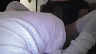 Licked darling in Slouch socks moaing and talking dirty