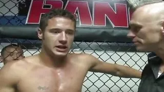 Stacy Adams hops on the winner's cock in the MMA cage and swallows his cum