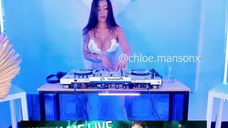 Chloe Manson's Techno Rhythm Dance and Tease in Blue Light Lingerie
