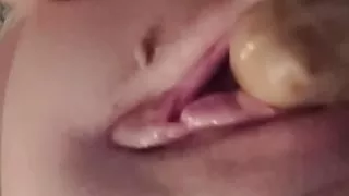 Horny masturbation with potatoes and carrots