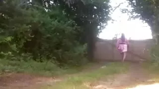 In Barbie outfit for an evening