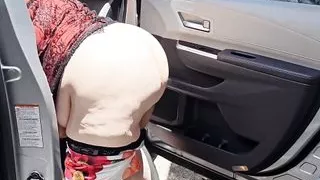 Caught Nosy Stranger Looking at My Ass While Vacuuming My Vehicle and Jerked His Cock Off to Moaning