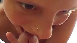 A brunette German beauty loves pleasing a long pecker