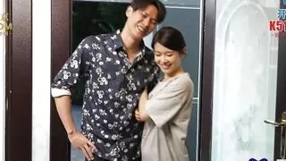 Horny slut petite wife cheating with big dick workmate in the apartment