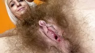 Big clot jerking super hairy pussy blonde