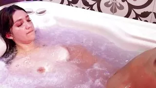 Ashley Tart and Megan Thompson have a vibing good time in the Jacuzzi!