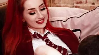 Skinny British Redhead Gets Fucked And Swallows Cum In Her Uniform