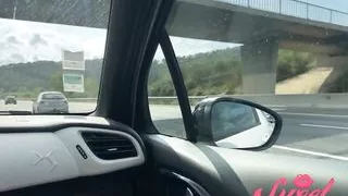 Masturbation in the car, on the highway - arab amateur SweetArabic