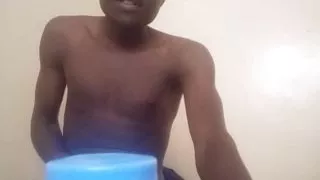 Black African college teen caught musterbating in bed early morning