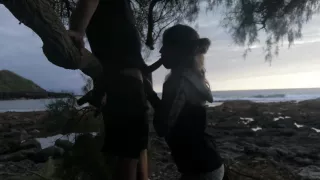 Super Blowjob In Public And A Strangers Dog Appears