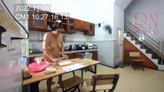 Regina Noir In Ravioli Time! Naked Cooking A Nudist Cook At Nudist Hotel Resort. Nude Maid. C2 2