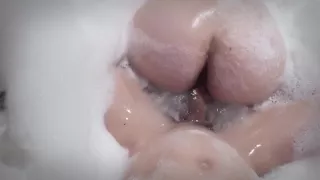 He Got And Cum On Her Tits. Hot Sex In The Hot Tub