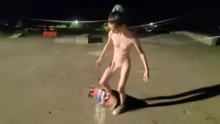 Girl Skateboarding Completely
