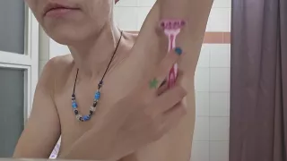 Shaving My Blonde Hairy Armpits