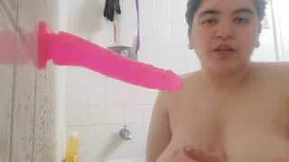 Wife Waits For Husband. Sucks On Dildo And Fucks Wet Pussy (close Up)