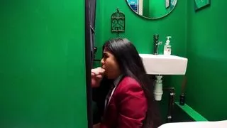 Asian girl sucks dick at the gloryhole