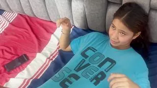 I find my little stepsister with my clothes on, I take them off and I fuck her hard until I cum in her pussy