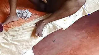 Lady bedroom Pappy eating banana performance