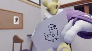 Furry stepsister helps you to do homework