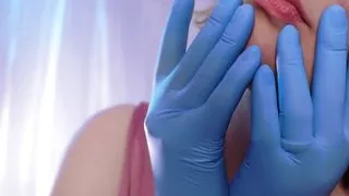ASMR: medical nitrile gloves, touching face, relaxing sounds, SFW free video (Arya Grander)