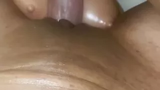 Horny thot tribbing on fat juicy toy wet pussy