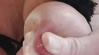 Orgasm with squirt, pee and milk