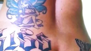 Paty Angel the tattooed redhead in the solo show with a lot of orgasm