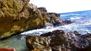 Her tight tanned body shivers as the skinny blonde is getting on a big dick