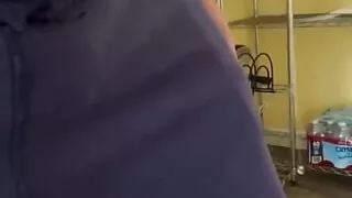 Throbbing cock in public store