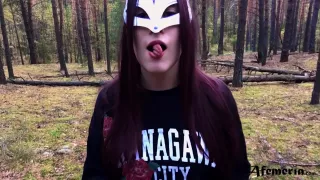 Naughty Schoolgirl Walks In The Woods Nude And Shows Tits