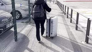 Hot airport toilet masturbation