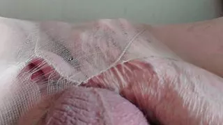 Masked granny is horny in pantyhose