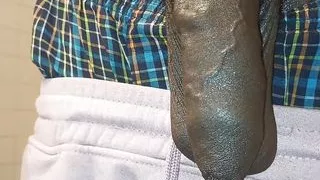 ChocolateMeatStick Oiling And Swinging Big Black Cock Around