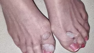 Cum on pearl france toenails nylon