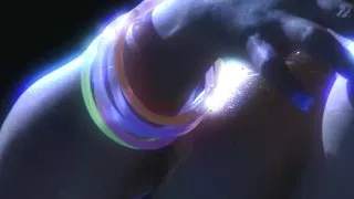 Asian milf Jessica rubs her cunt with the glass dildo.