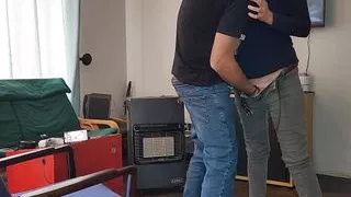 Fucking my neighbour's wife standing missionary while he is in the bathroom