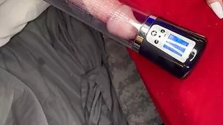 Shemale using a Penis Pump on her Limp Sissy Dick