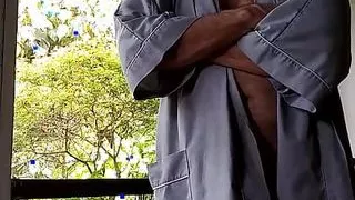 Pep talk from Hairyartist Will in his robe